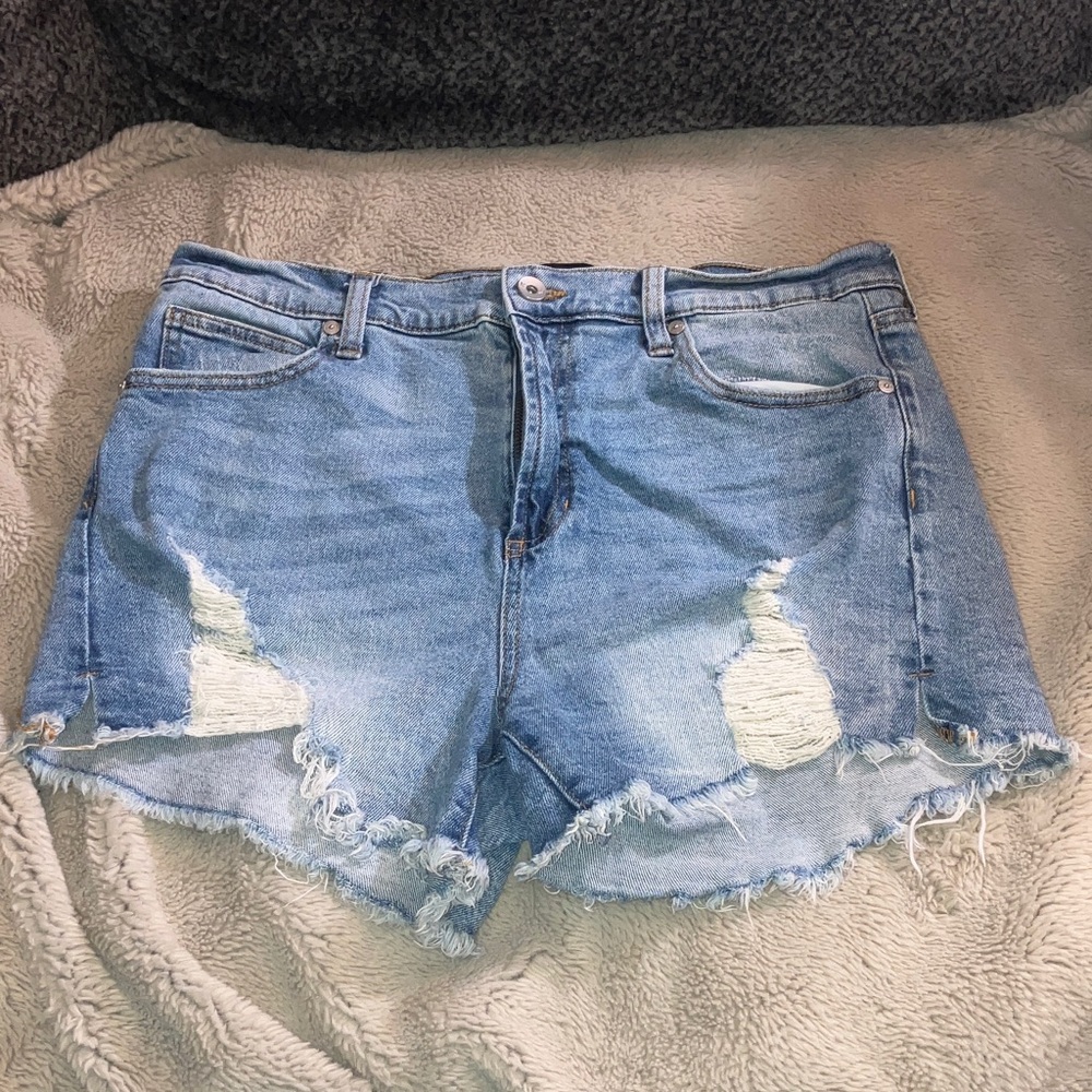 Kendall & Kylie The Icon Distressed Jean Shorts, Size 31